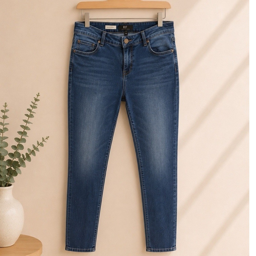 KUT From the Kloth Jeans sz 14 Toothpick Skinny Dark Wash Denim stretch 90's Y2K